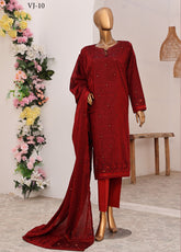 HZ Textiles Printed Jacquard Suits Unstitched 3 Piece - HZ25VJP VJ-10