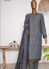 HZ Textiles Printed Jacquard Suits Unstitched 3 Piece - HZ25VJP VJ-11