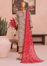 HZ Textile Co-Ords Printed Cotton Lawn 3 Piece Unstitched Suit HZ26COMSP D-COP-3471
