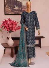HZ Textile Co-Ords Printed Cotton Lawn 3 Piece Unstitched Suit HZ26COMSP D-COP-3474