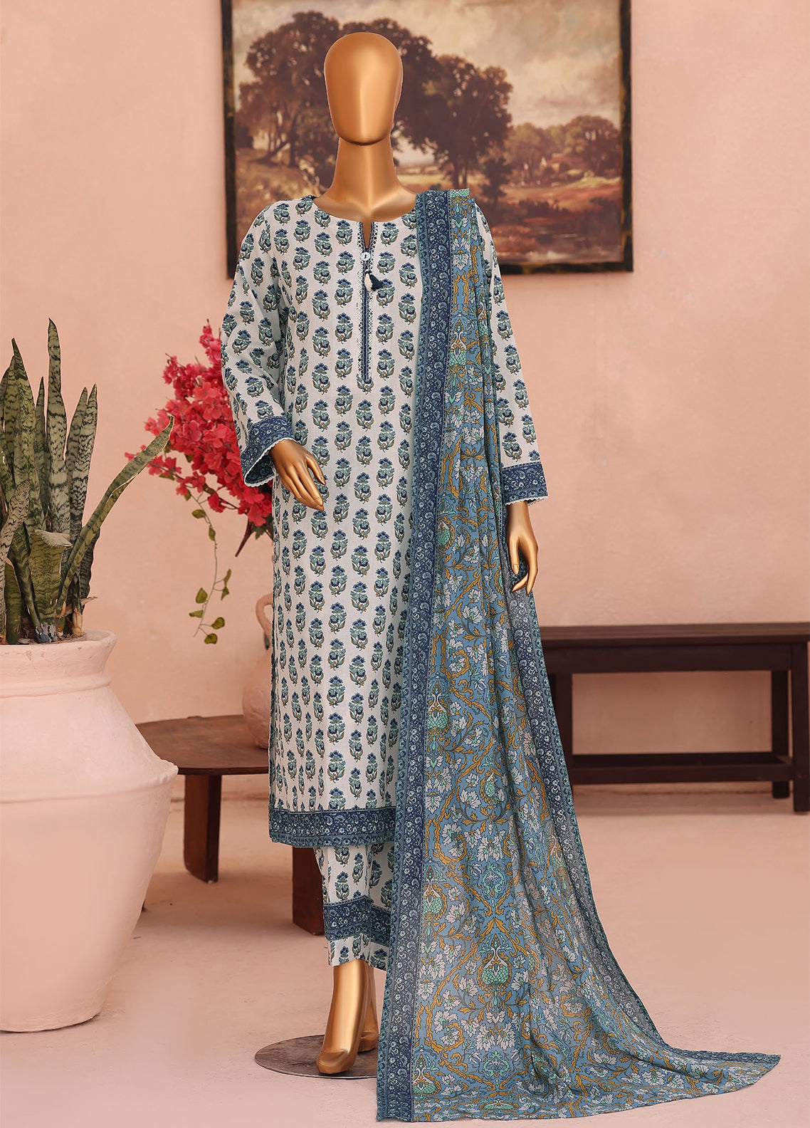 HZ Textile Co-Ords Printed Cotton Lawn 3 Piece Unstitched Suit HZ26COMSP D-COP-3477 HZ Textile Co-Ords Printed Cotton Lawn 3 Piece Unstitched Suit HZ26COMSP D-COP-3477