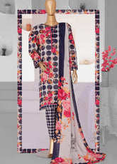 HZ Textile Printed Lined 3 Piece Unstitched Suit HZ26LWV1 D-LW-5047