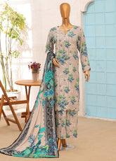 HZ Textile Printed Lined 3 Piece Unstitched Suit HZ26LWV3 D-LW-5056