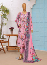 HZ Textile Printed Lined 3 Piece Unstitched Suit HZ26LWV3 D-LW-5057
