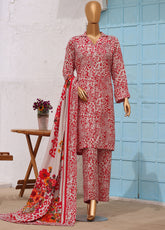 HZ Textile Printed Lined 3 Piece Unstitched Suit HZ26LWV3 D-LW-5059