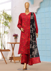 HZ Textile Printed Lined 3 Piece Unstitched Suit HZ26LWV3 D-LW-5060