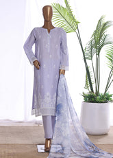 HZ Textiles Chikankari Embroidered lawn 3 Piece Stitched Suit HZ26CE3P D-CSE-223