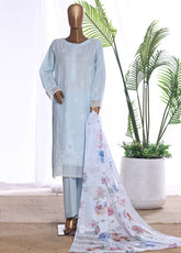 HZ Textiles Chikankari Embroidered lawn 3 Piece Stitched Suit HZ26CE3P D-CSE-224