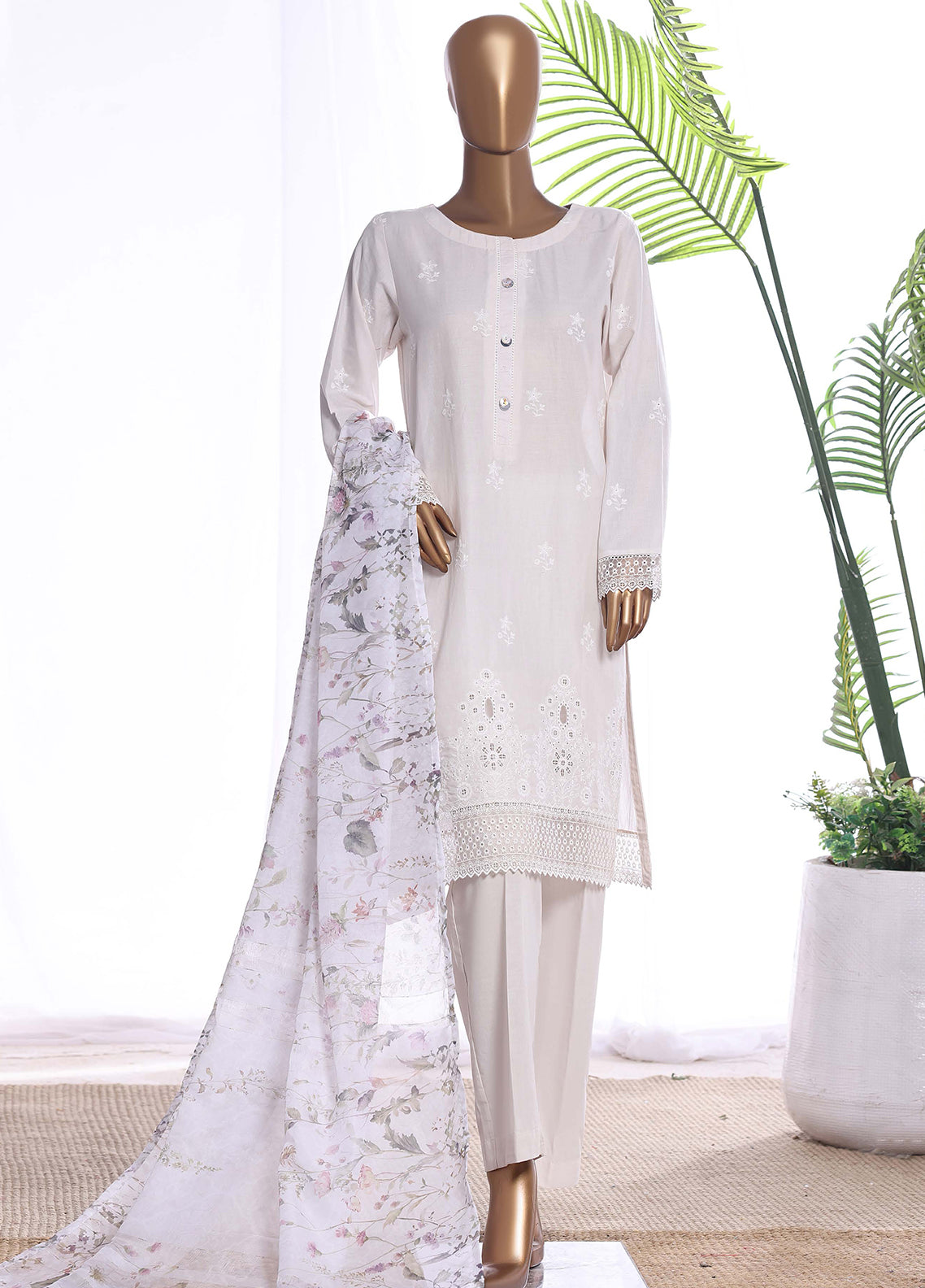 HZ Textiles Chikankari Embroidered lawn 3 Piece Stitched Suit HZ26CE3P D-CSE-225 HZ Textiles Chikankari Embroidered lawn 3 Piece Stitched Suit HZ26CE3P D-CSE-225