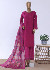 HZ Textiles Embroidered Chikankari Lawn 3 Piece Stitched Suit HZ26EC D-080 S DESIRE
