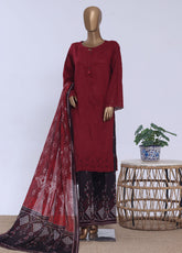 HZ Textiles Embroidered Chikankari Lawn 3 Piece Stitched Suit HZ26EC D-082 M MELODY