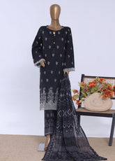 HZ Textiles Embroidered Chikankari Lawn 3 Piece Stitched Suit HZ26EC D-083 S MIND