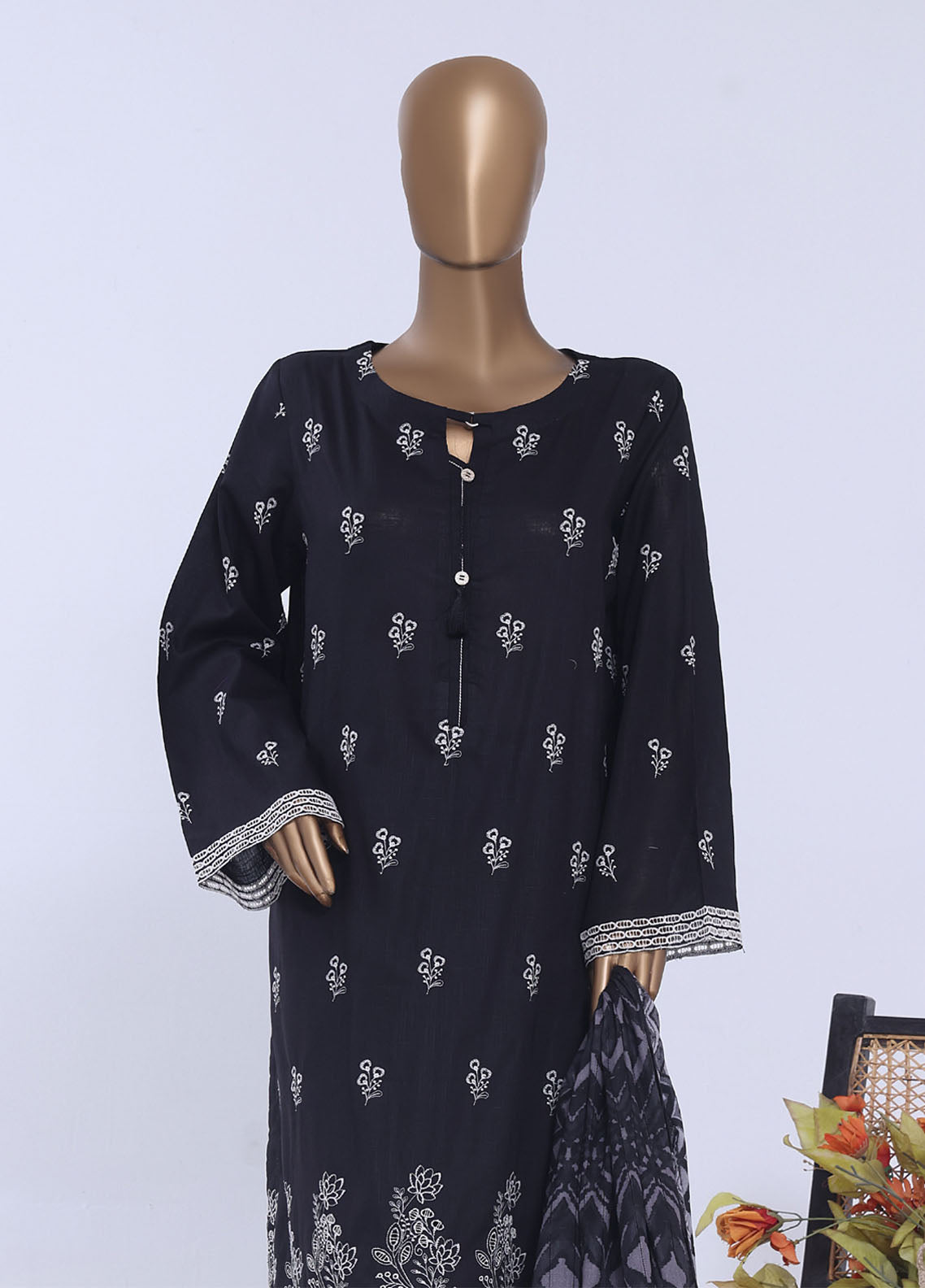HZ Textiles Embroidered Chikankari Lawn 3 Piece Stitched Suit HZ26EC D-083 S MIND HZ Textiles Embroidered Chikankari Lawn 3 Piece Stitched Suit HZ26EC D-083 S MIND