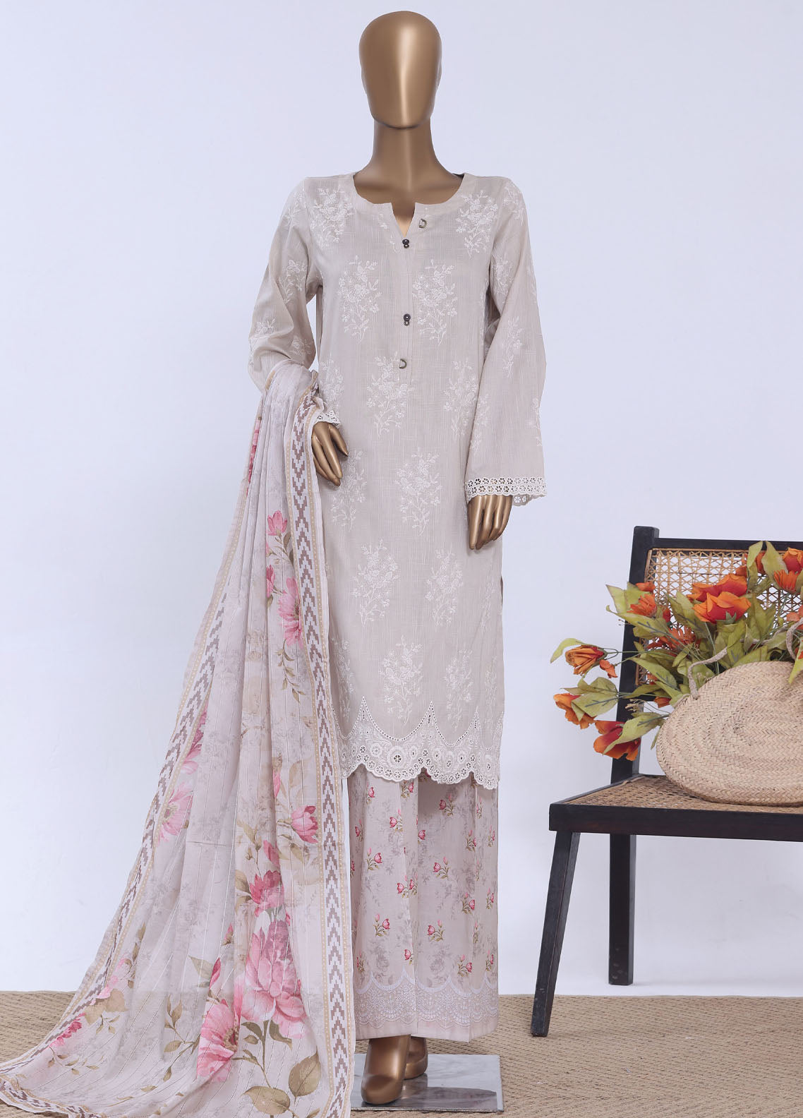 HZ Textiles Embroidered Chikankari Lawn 3 Piece Stitched Suit HZ26EC D-085 N SPARK HZ Textiles Embroidered Chikankari Lawn 3 Piece Stitched Suit HZ26EC D-085 N SPARK