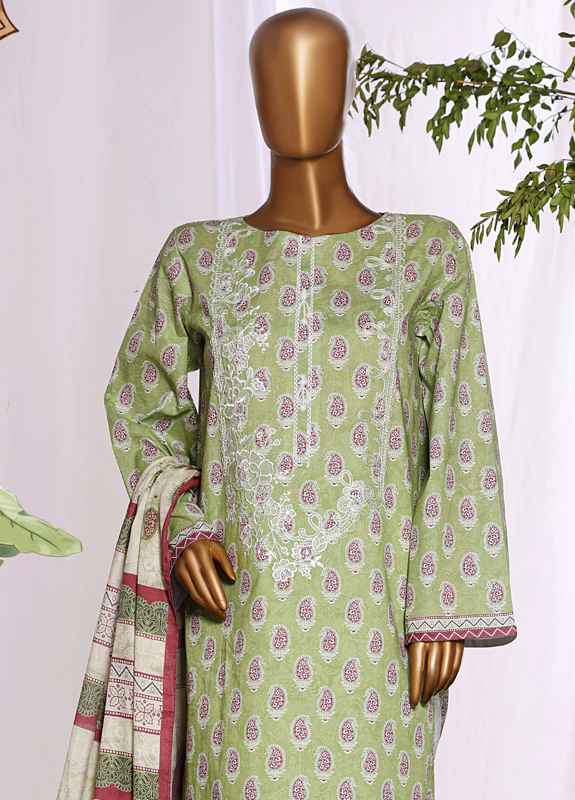 HZ Textiles Embroidered Lawn 3 Piece Stitched Suit HZ26DWE D-042 HZ Textiles Embroidered Lawn 3 Piece Stitched Suit HZ26DWE D-042