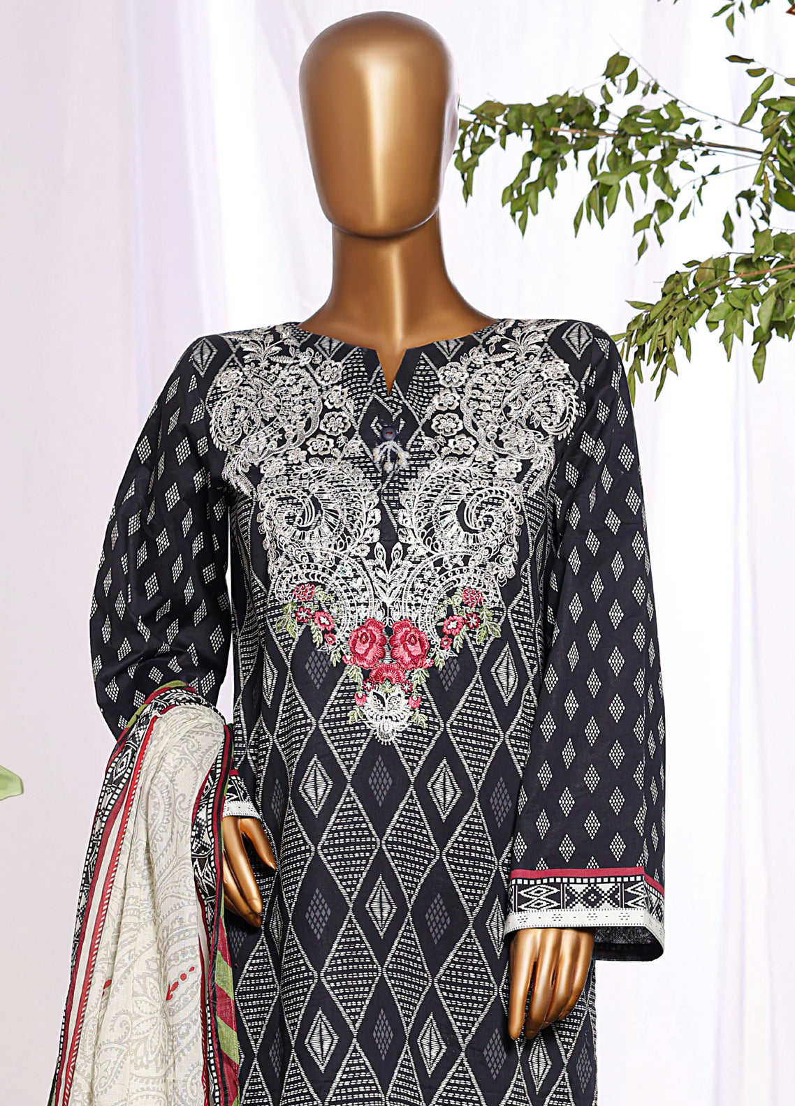 HZ Textiles Embroidered Lawn 3 Piece Stitched Suit HZ26DWE D-044 HZ Textiles Embroidered Lawn 3 Piece Stitched Suit HZ26DWE D-044