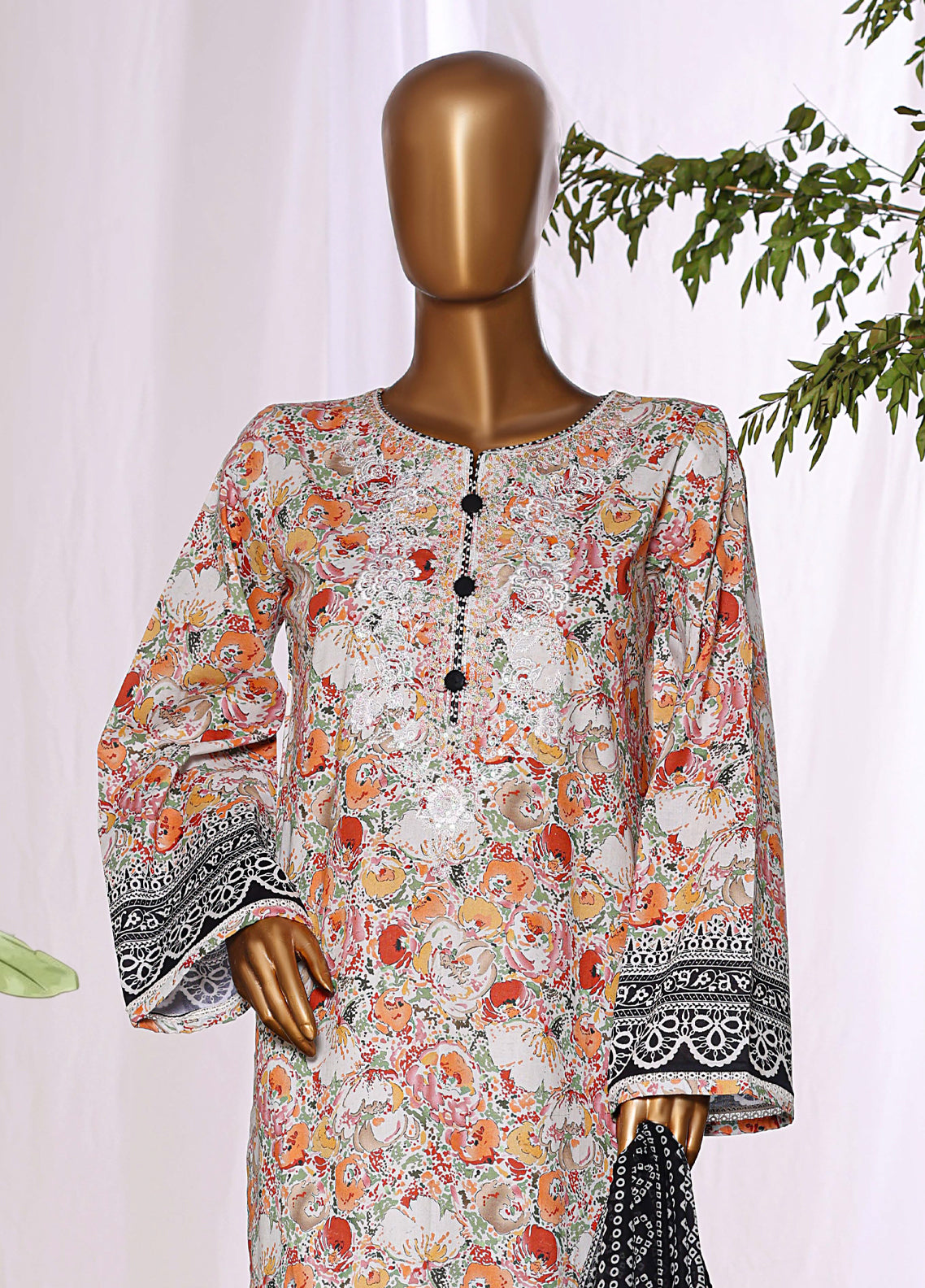 HZ Textiles Embroidered Lawn 3 Piece Stitched Suit HZ26DWE D-045 HZ Textiles Embroidered Lawn 3 Piece Stitched Suit HZ26DWE D-045