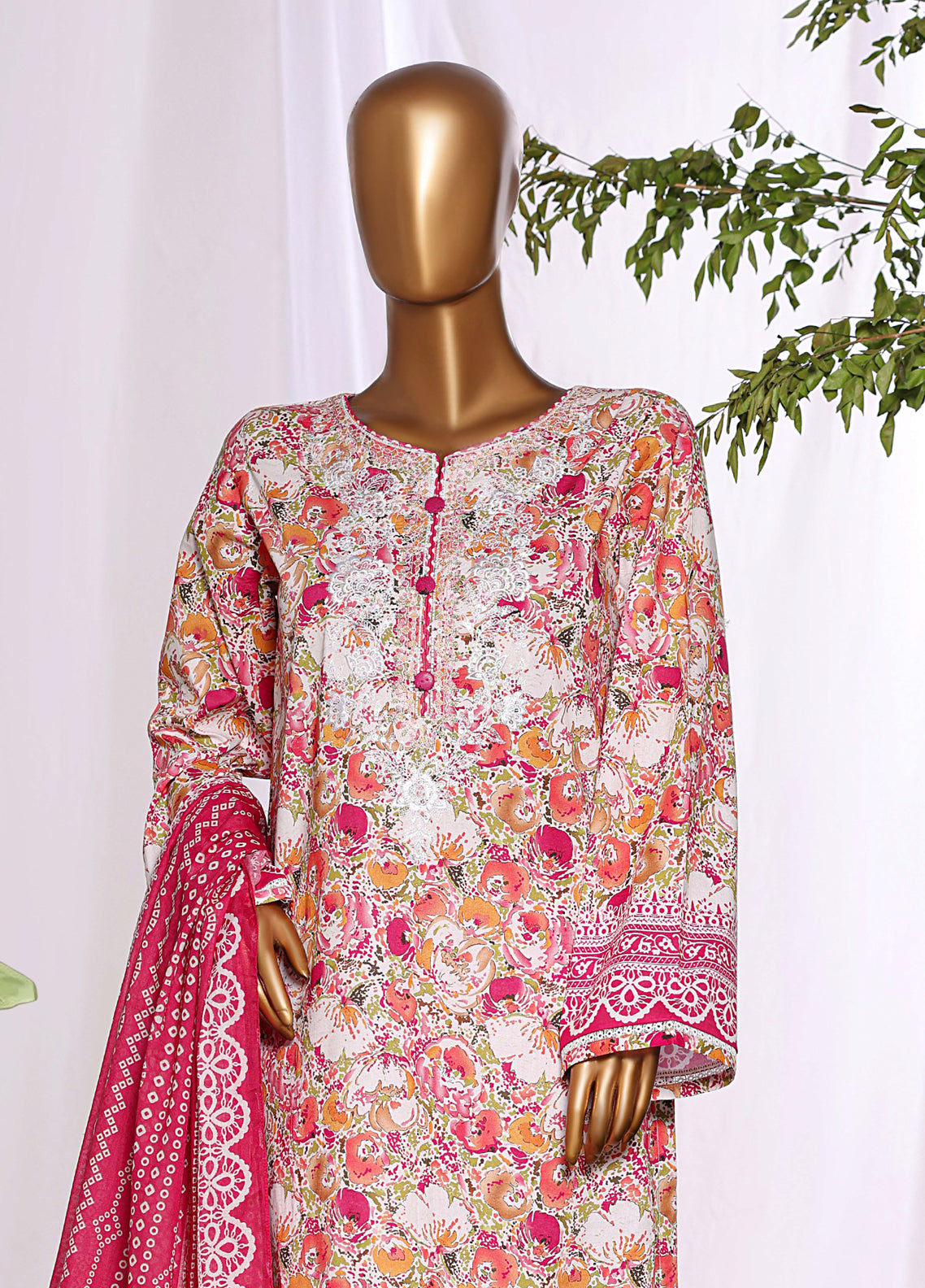 HZ Textiles Embroidered Lawn 3 Piece Stitched Suit HZ26DWE D-046 HZ Textiles Embroidered Lawn 3 Piece Stitched Suit HZ26DWE D-046