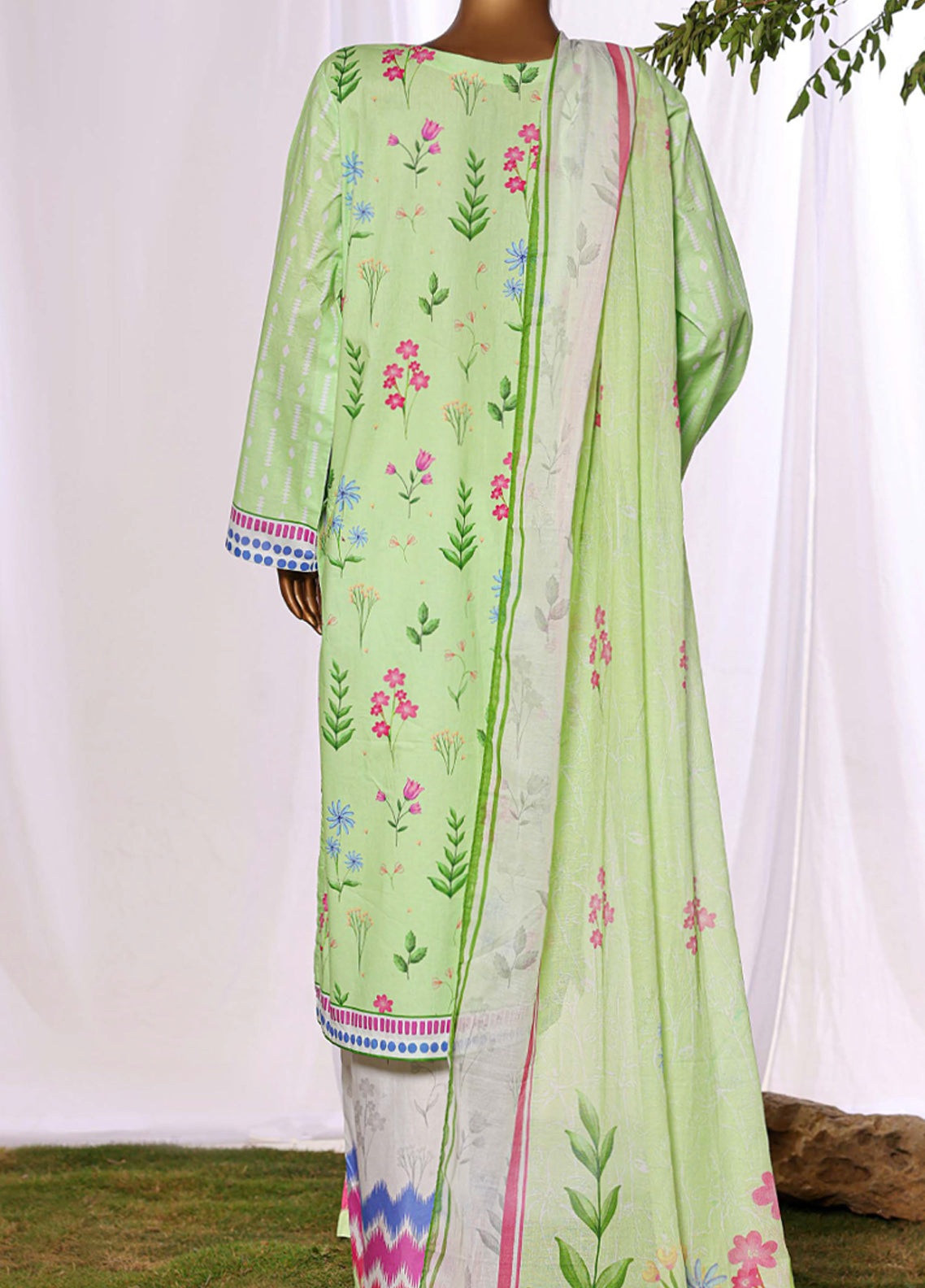 HZ Textiles Embroidered Lawn 3 Piece Stitched Suit HZ26DWE D-049 HZ Textiles Embroidered Lawn 3 Piece Stitched Suit HZ26DWE D-049