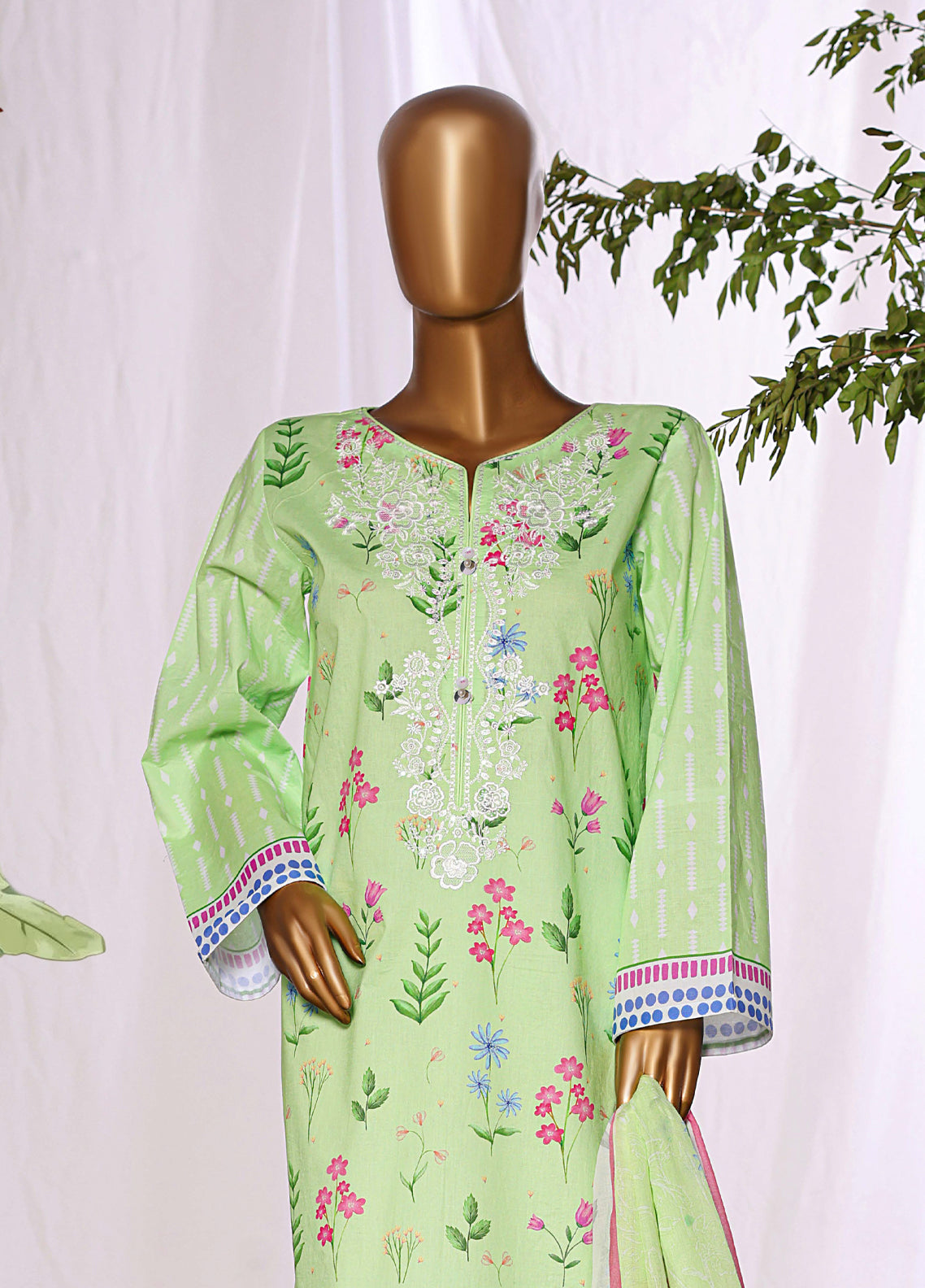 HZ Textiles Embroidered Lawn 3 Piece Stitched Suit HZ26DWE D-049 HZ Textiles Embroidered Lawn 3 Piece Stitched Suit HZ26DWE D-049