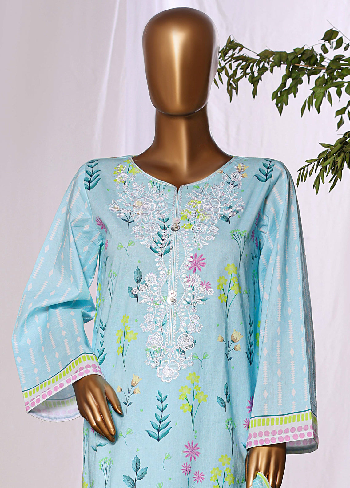 HZ Textiles Embroidered Lawn 3 Piece Stitched Suit HZ26DWE D-050 HZ Textiles Embroidered Lawn 3 Piece Stitched Suit HZ26DWE D-050