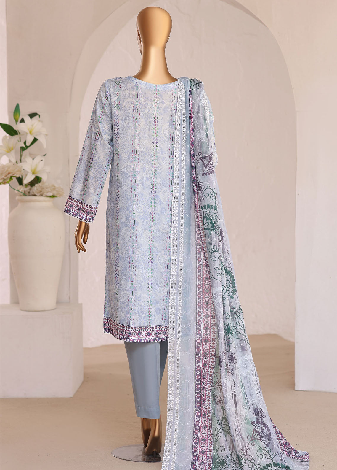 HZ Textiles Premium Chikankari Lawn 3 Piece Unstitched Suit HZ26PC D-PCE-642 HZ Textiles Premium Chikankari Lawn 3 Piece Unstitched Suit HZ26PC D-PCE-642