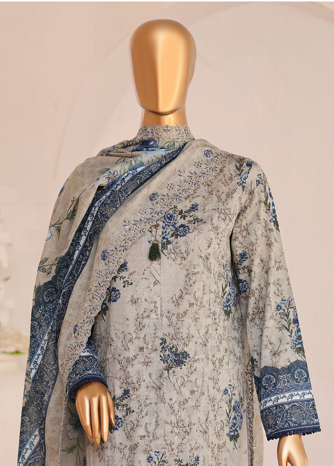HZ Textiles Premium Chikankari Lawn 3 Piece Unstitched Suit HZ26PC D-PCE-643 HZ Textiles Premium Chikankari Lawn 3 Piece Unstitched Suit HZ26PC D-PCE-643