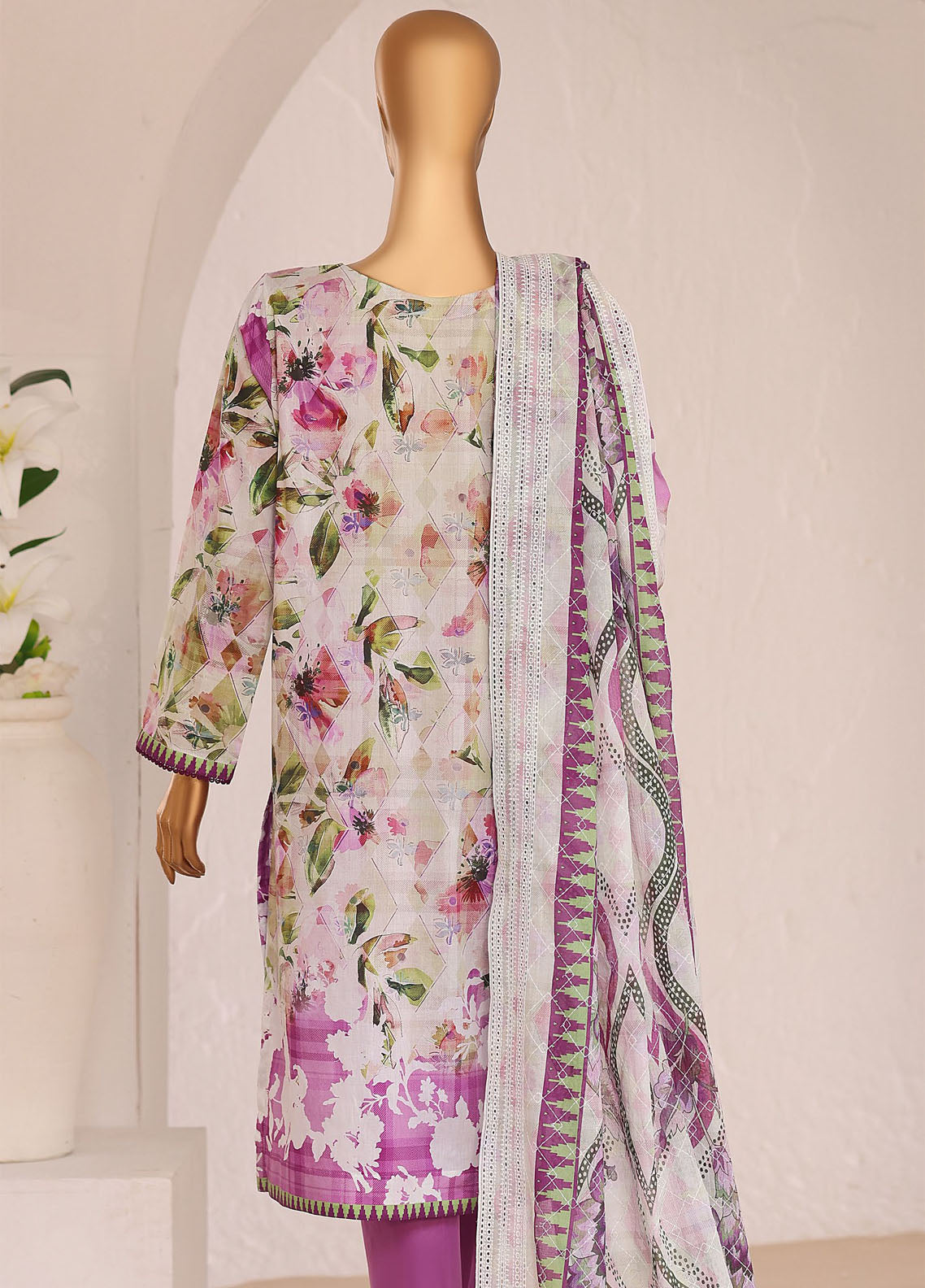 HZ Textiles Premium Chikankari Lawn 3 Piece Unstitched Suit HZ26PC D-PCE-644 HZ Textiles Premium Chikankari Lawn 3 Piece Unstitched Suit HZ26PC D-PCE-644