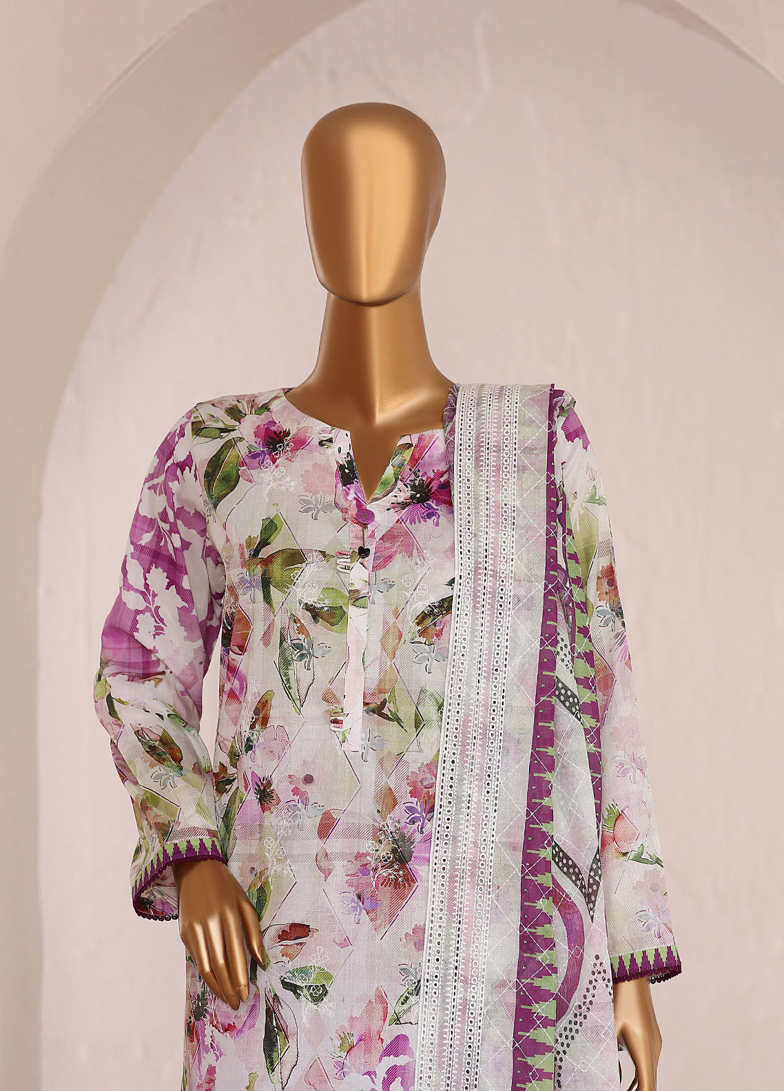 HZ Textiles Premium Chikankari Lawn 3 Piece Unstitched Suit HZ26PC D-PCE-644 HZ Textiles Premium Chikankari Lawn 3 Piece Unstitched Suit HZ26PC D-PCE-644