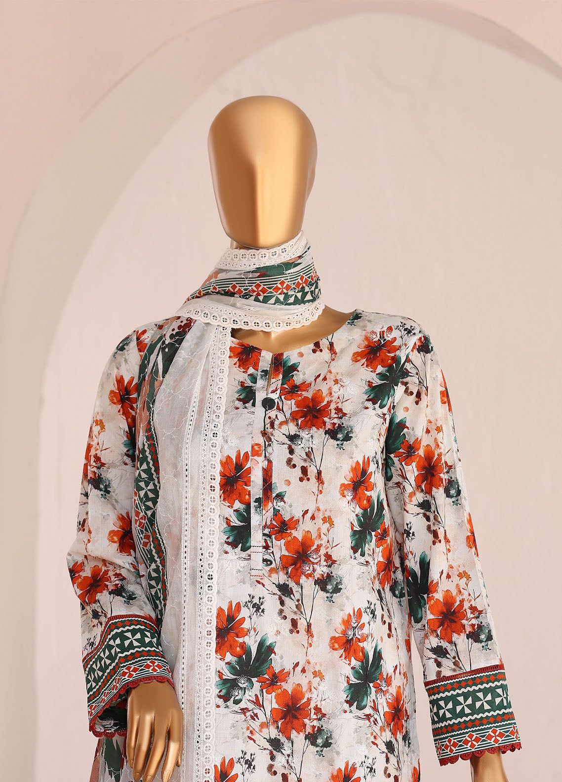 HZ Textiles Premium Chikankari Lawn 3 Piece Unstitched Suit HZ26PC D-PCE-645 HZ Textiles Premium Chikankari Lawn 3 Piece Unstitched Suit HZ26PC D-PCE-645
