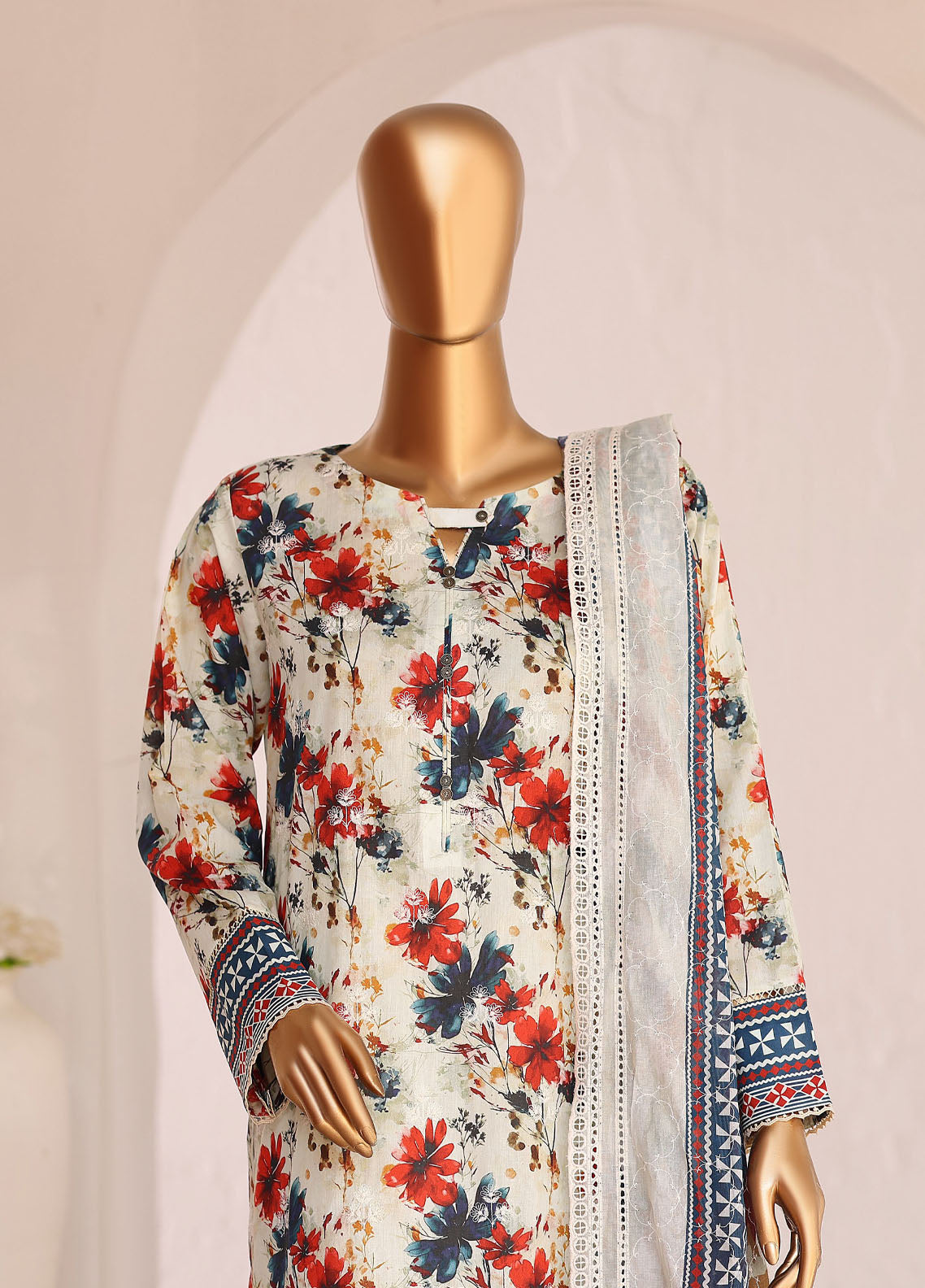 HZ Textiles Premium Chikankari Lawn 3 Piece Unstitched Suit HZ26PC D-PCE-646 HZ Textiles Premium Chikankari Lawn 3 Piece Unstitched Suit HZ26PC D-PCE-646