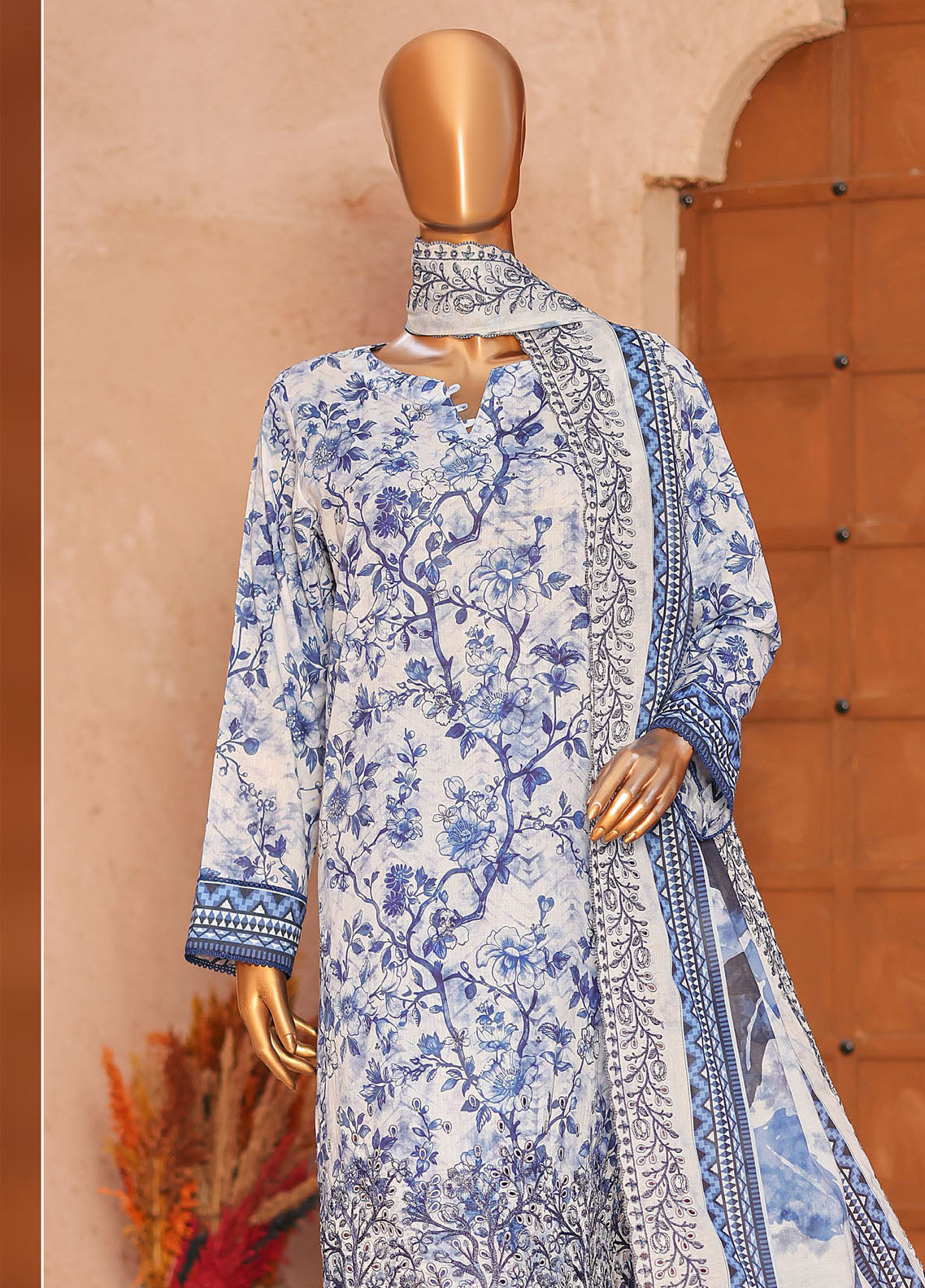 HZ Textiles Premium Embroidered Lawn 3 Piece Unstitched Suit HZ26PC D-PEL-1060 HZ Textiles Premium Embroidered Lawn 3 Piece Unstitched Suit HZ26PC D-PEL-1060
