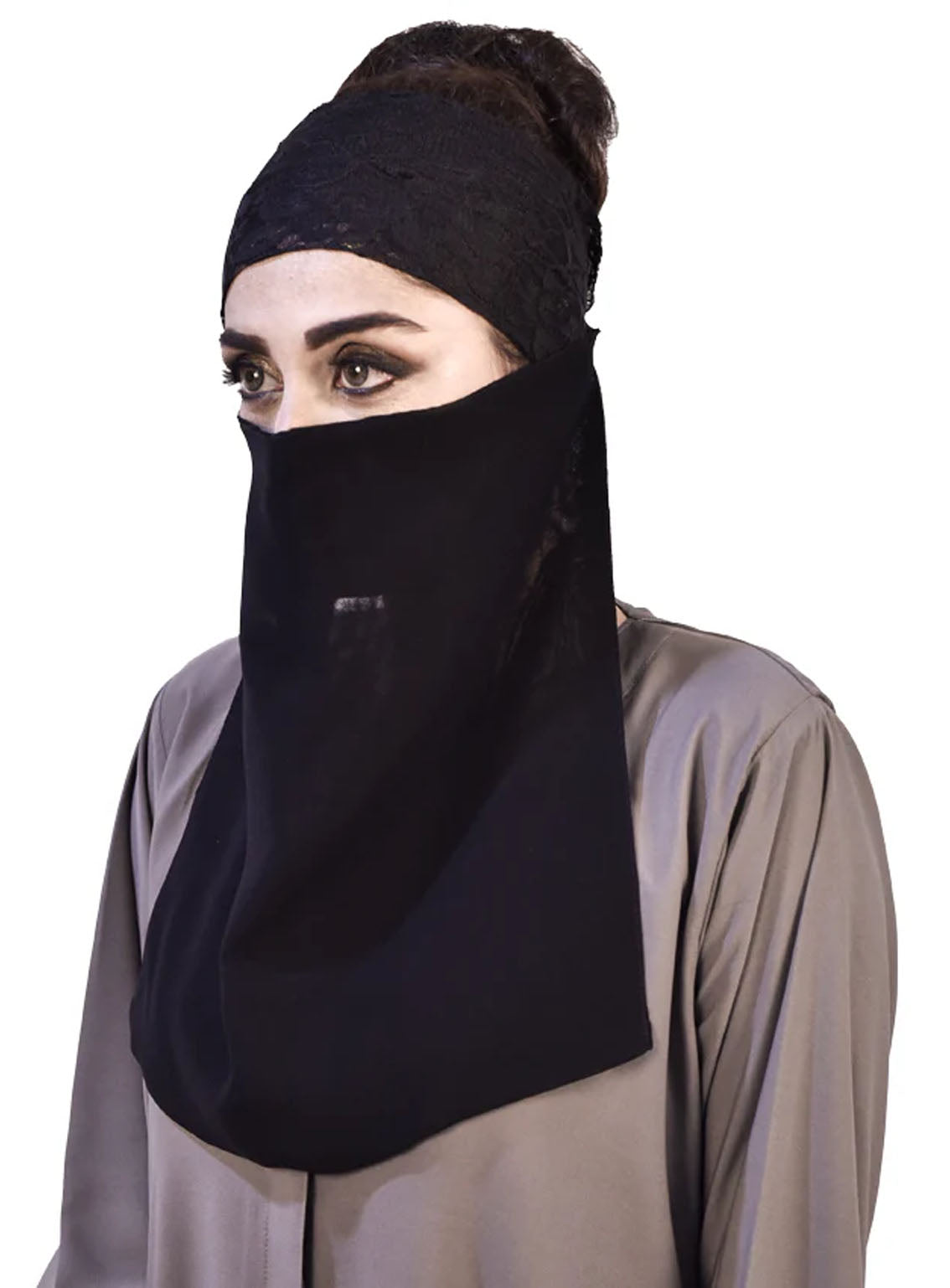 Half Face Cover (Naqab) By Hijab ul Hareem - HH24FC 01 Half Face Cover (Naqab) By Hijab ul Hareem - HH24FC 01