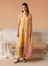 Haze A Prints By Afrozeh Embroidered Lawn 3 Piece Unstitched Suit AF26HAPSE D-FWU-102 EVANIA YELLOW