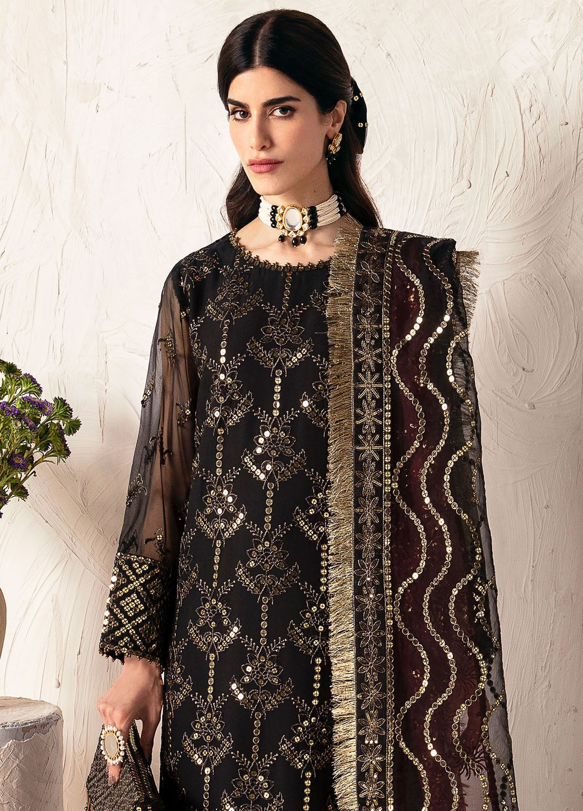 Heer By Alizeh Fashion Embroidered Chiffon Suits Unstitched 3 Piece - ALZ24HF 08 SAJAL Heer By Alizeh Fashion Embroidered Chiffon Suits Unstitched 3 Piece - ALZ24HF 08 SAJAL