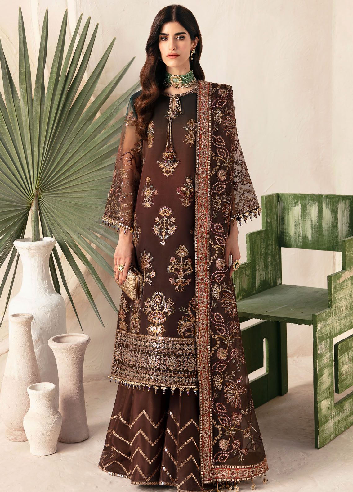 Heer By Alizeh Fashion Embroidered Organza Suits Unstitched 3 Piece - ALZ24HF 01 HAZEL Heer By Alizeh Fashion Embroidered Organza Suits Unstitched 3 Piece - ALZ24HF 01 HAZEL