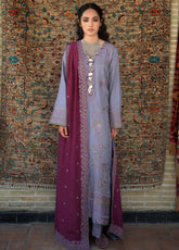 Hemline Bukhara By Mushq Embroidered Crepe 3 Piece Unstitched Suit MQ26BWE D-106 OLD CITY BLOOM