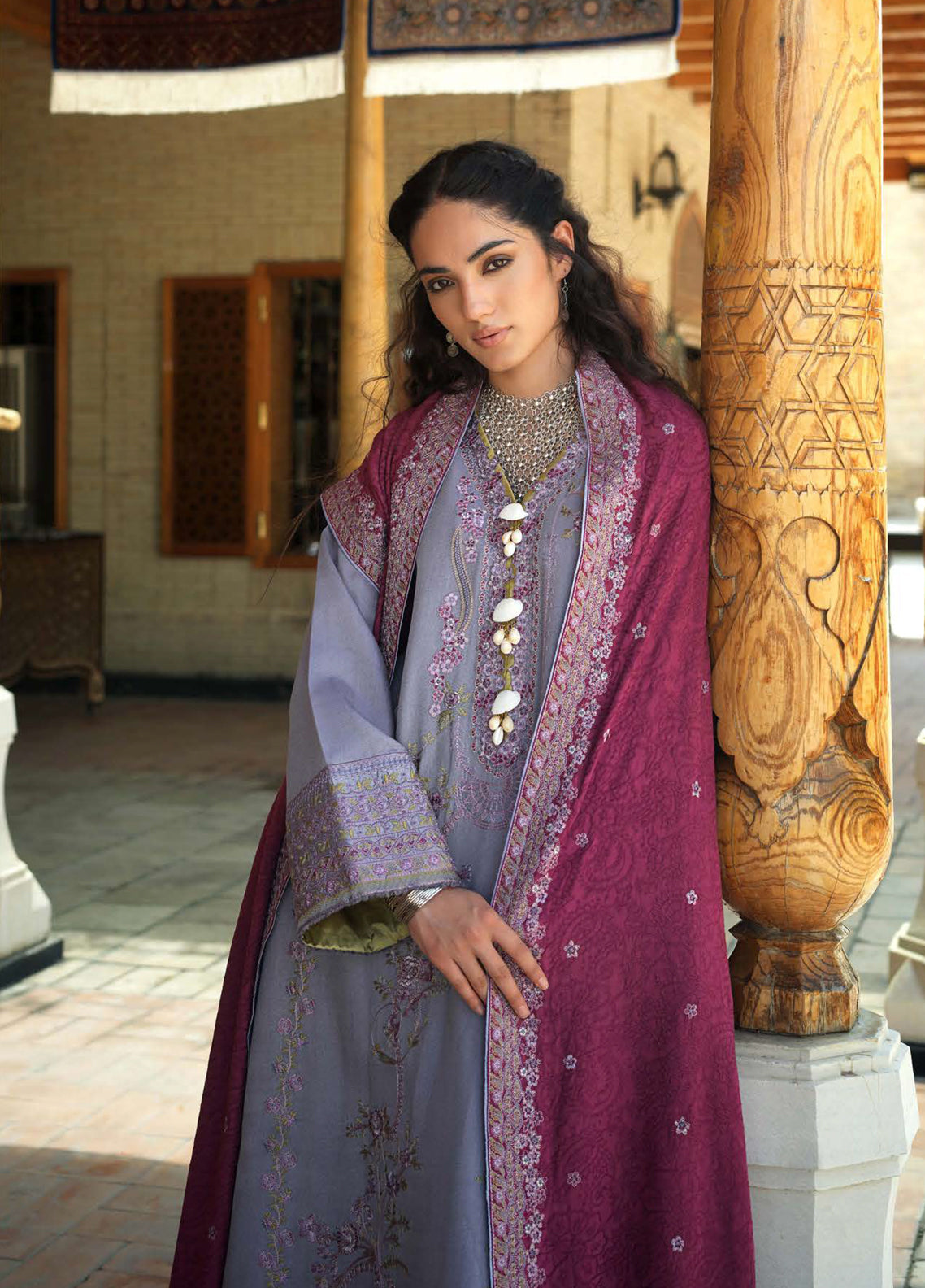Hemline Bukhara By Mushq Embroidered Crepe 3 Piece Unstitched Suit MQ26BWE D-106 OLD CITY BLOOM Hemline Bukhara By Mushq Embroidered Crepe 3 Piece Unstitched Suit MQ26BWE D-106 OLD CITY BLOOM