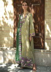 Hemline Bukhara By Mushq Embroidered Crepe 3 Piece Unstitched Suit MQ26BWE D-107 DESERT MINARET