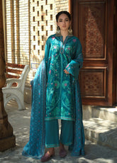 Hemline Bukhara By Mushq Embroidered Karandi 3 Piece Unstitched Suit MQ26BWE D-110 FROSTED DOME