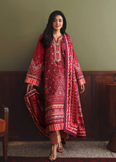 Hemline Nirvana By Mushq Embroidered Raw Silk 3 Piece Unstitched Suit MQ26HNUL D-2606 SOFT SPOTLIGHT