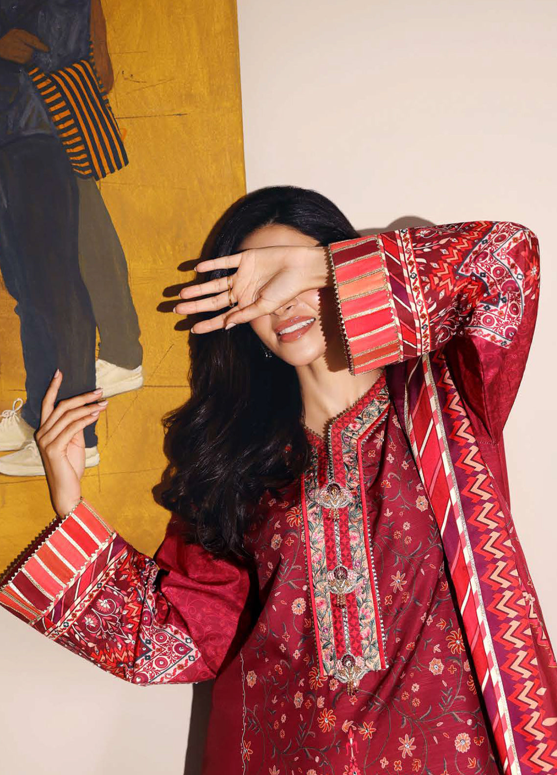 Hemline Nirvana By Mushq Embroidered Raw Silk 3 Piece Unstitched Suit MQ26HNUL D-2606 SOFT SPOTLIGHT Hemline Nirvana By Mushq Embroidered Raw Silk 3 Piece Unstitched Suit MQ26HNUL D-2606 SOFT SPOTLIGHT