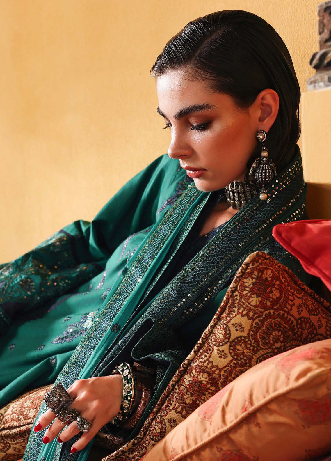 Hemline Nuvera By Mushq Embroidered Raw Silk 3 Piece Unstitched Suit MQ26HN D-202 ROYAL AFFAIR Hemline Nuvera By Mushq Embroidered Raw Silk 3 Piece Unstitched Suit MQ26HN D-202 ROYAL AFFAIR