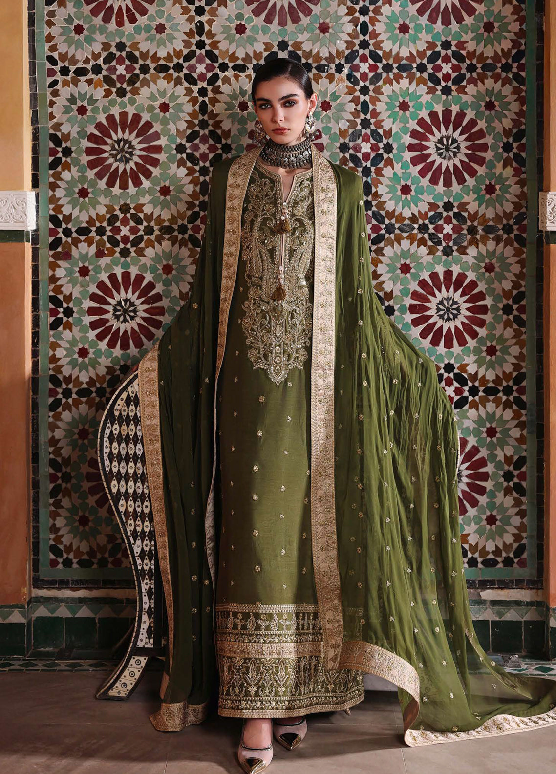 Hemline Nuvera By Mushq Embroidered Raw Silk 3 Piece Unstitched Suit MQ26HN D-203 CELESTIA CROWN Hemline Nuvera By Mushq Embroidered Raw Silk 3 Piece Unstitched Suit MQ26HN D-203 CELESTIA CROWN