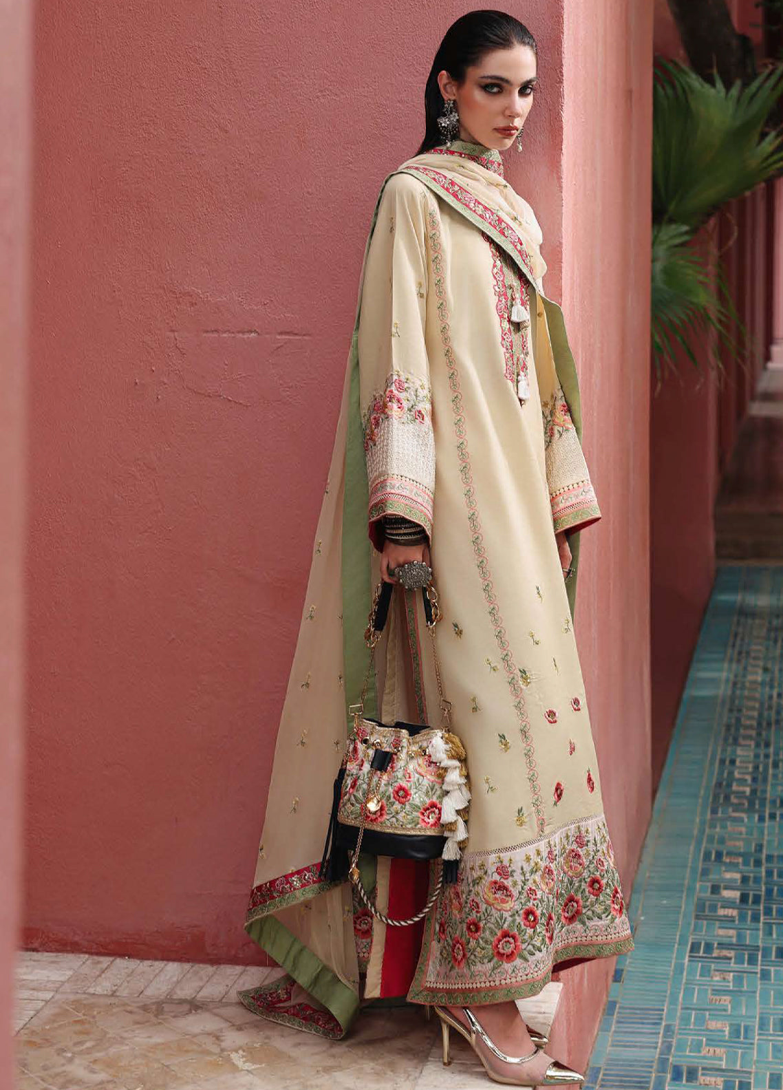 Hemline Nuvera By Mushq Embroidered Raw Silk 3 Piece Unstitched Suit MQ26HN D-205 CARDINAL GEM Hemline Nuvera By Mushq Embroidered Raw Silk 3 Piece Unstitched Suit MQ26HN D-205 CARDINAL GEM