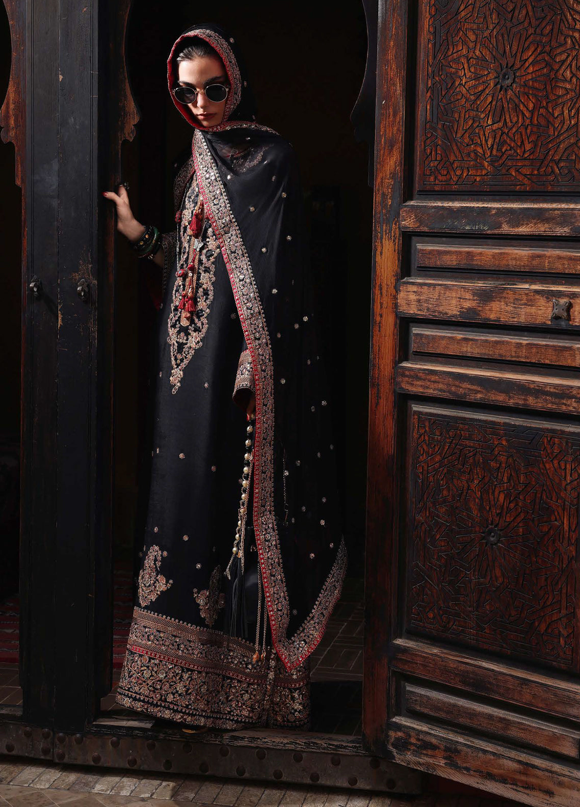 Hemline Nuvera By Mushq Embroidered Raw Silk 3 Piece Unstitched Suit MQ26HN D-206 CARMINE JEWEL Hemline Nuvera By Mushq Embroidered Raw Silk 3 Piece Unstitched Suit MQ26HN D-206 CARMINE JEWEL