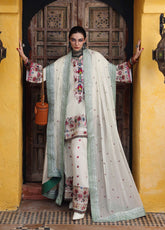 Hemline Nuvera By Mushq Embroidered Raw Silk 3 Piece Unstitched Suit MQ26HN D-208 VIVIENNE ROSE