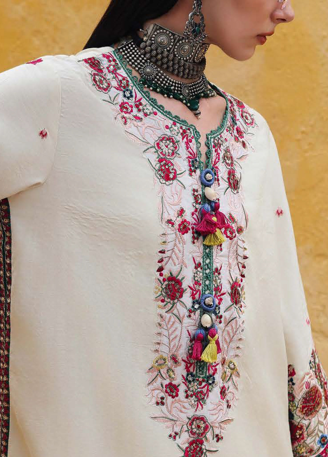 Hemline Nuvera By Mushq Embroidered Raw Silk 3 Piece Unstitched Suit MQ26HN D-208 VIVIENNE ROSE Hemline Nuvera By Mushq Embroidered Raw Silk 3 Piece Unstitched Suit MQ26HN D-208 VIVIENNE ROSE