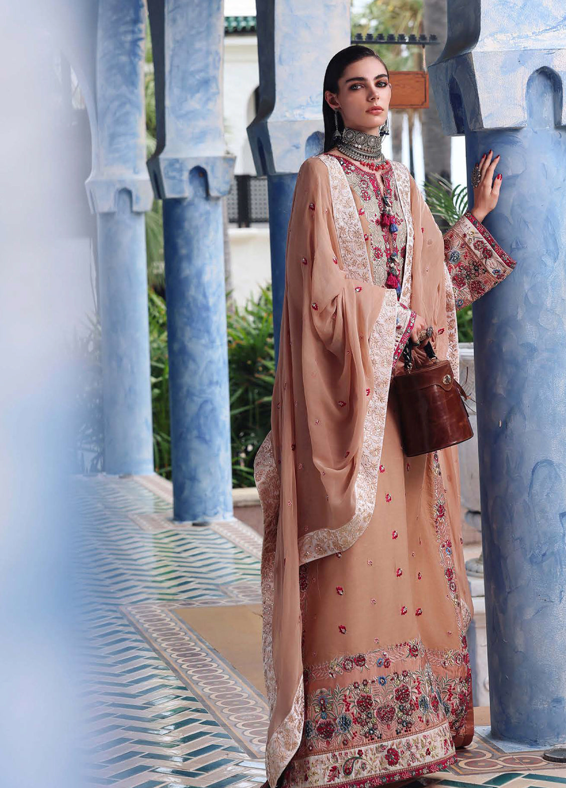 Hemline Nuvera By Mushq Embroidered Raw Silk 3 Piece Unstitched Suit MQ26HN D-209 BELLADONA ROYALE Hemline Nuvera By Mushq Embroidered Raw Silk 3 Piece Unstitched Suit MQ26HN D-209 BELLADONA ROYALE