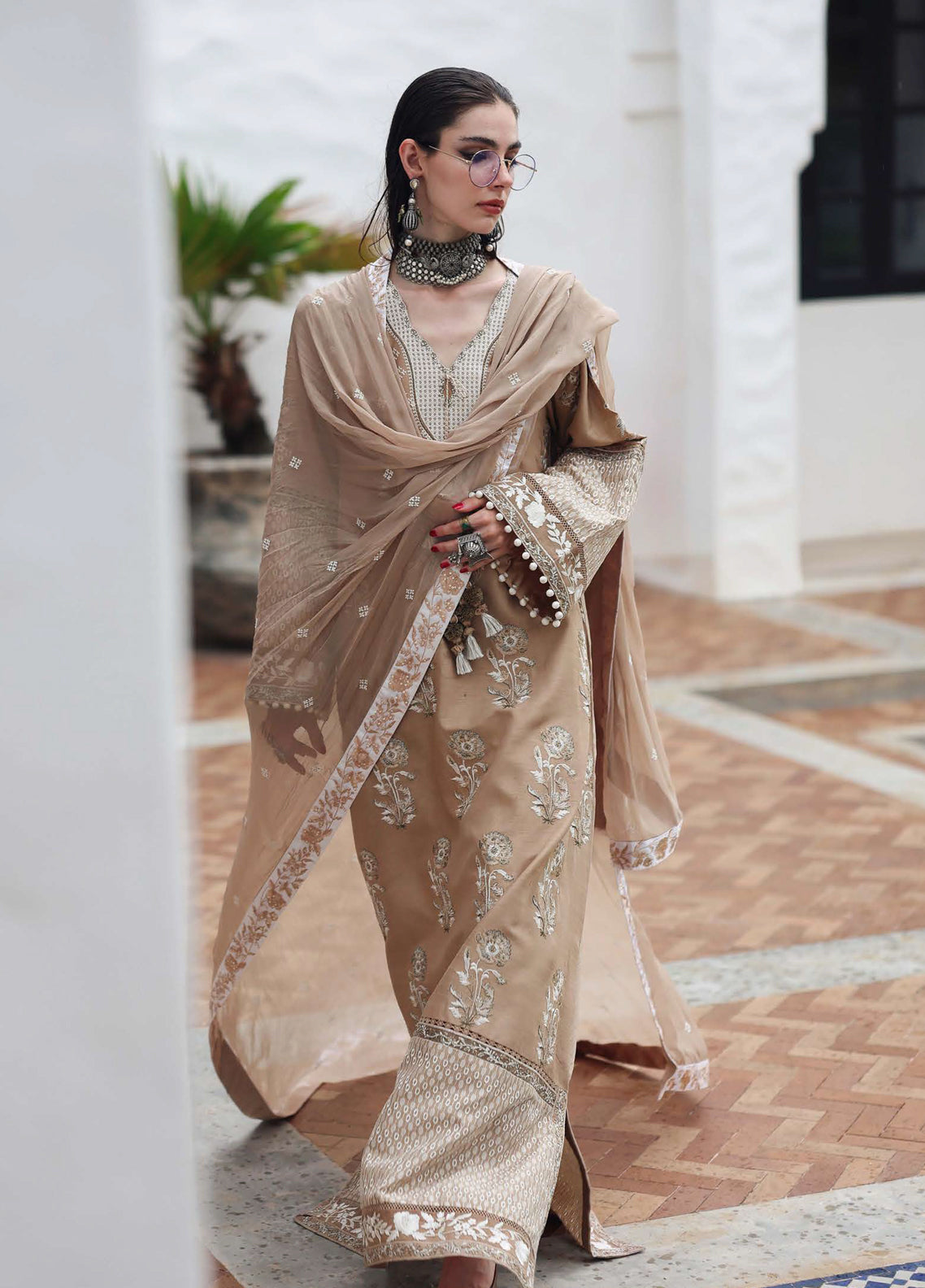 Hemline Nuvera By Mushq Embroidered Raw Silk 3 Piece Unstitched Suit MQ26HN D-210 QUEENS PROMISE Hemline Nuvera By Mushq Embroidered Raw Silk 3 Piece Unstitched Suit MQ26HN D-210 QUEENS PROMISE